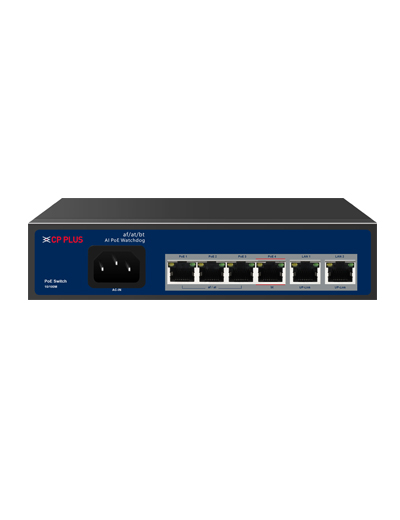 CP PLUS POE SWITCH 4+2 PORT CP-DNW-HPU4H2-48 -V2 / CP-ANW-HP4H2-N65